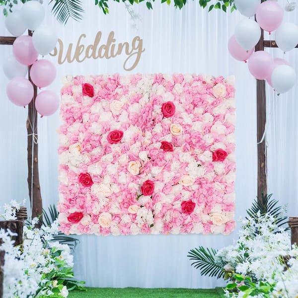 YIYIBYUS 39 in. Multi-Colored Artificial Flower Wall Panel Rose