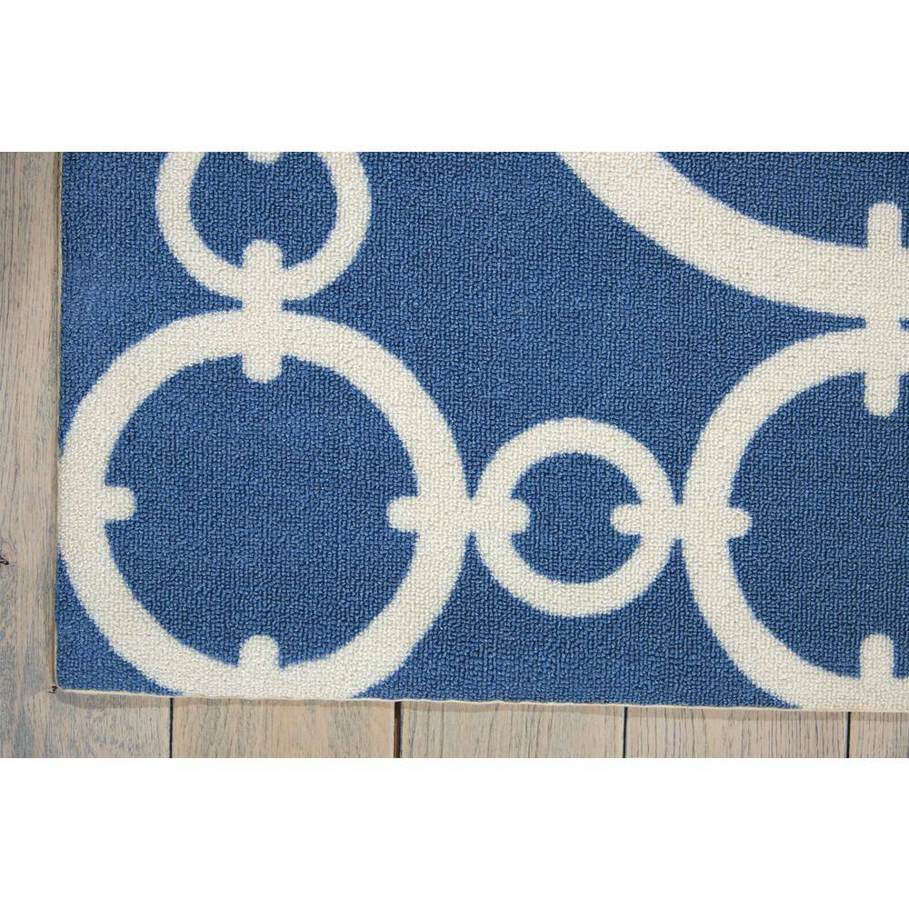 Navy Geometric Synthetic Easy Care Rectangular Area Rug