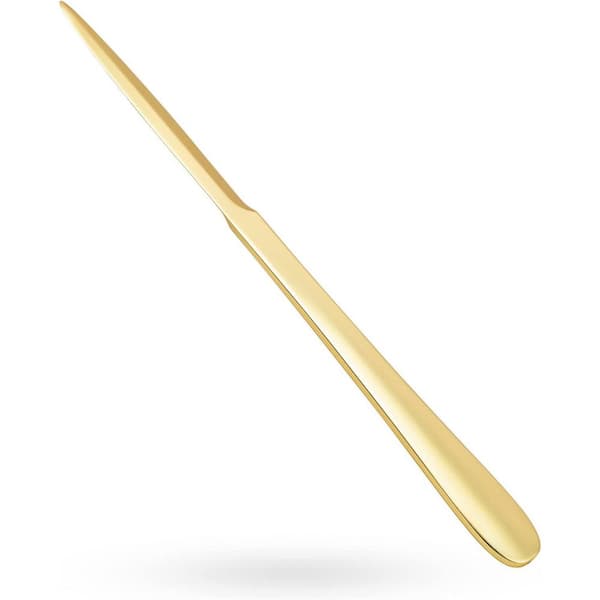 Golden Metal Letter Opener 9 Minimalist Design Safe Double Edge Blades Anti-Fingerprint Long Handle Envelope Tool