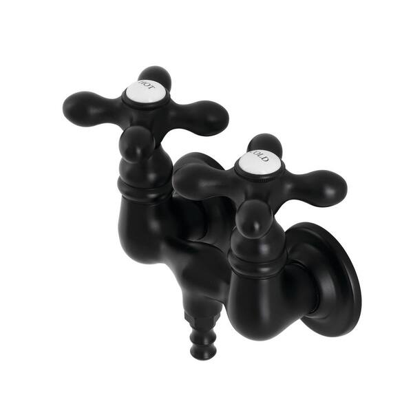 Kingston Brass Vintage 3 3 8 In 2 Handle Wall Mount Claw Foot Tub Faucet In Oil Rubbed Bronze