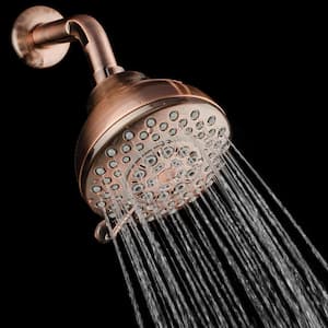 3-Spray 3.93 in. Single Wall Mount Fixed Adjustable Shower Head in Antique Bronze