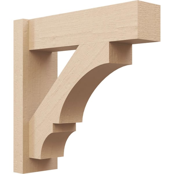 Ekena Millwork 6 in. x 20 in. x 20 in. Balboa Block Rough Cedar Woodgrain Timberthane Polyurethane Outlooker, Primed Tan