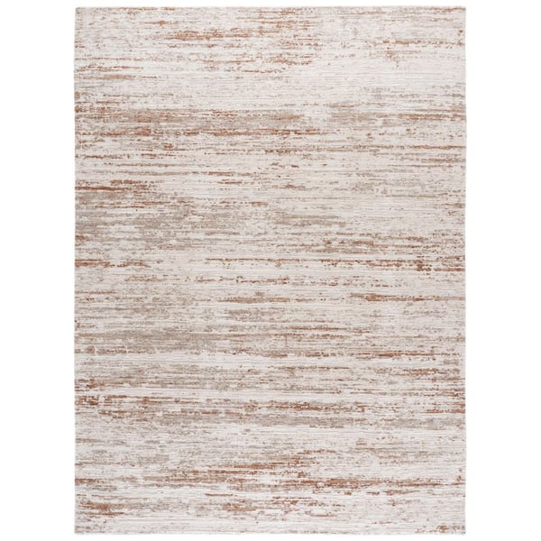 Kendal Modern 9 ft. x 13 ft. Ivory/Gray Rust Striated Area Rug