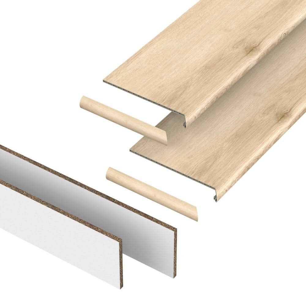 Vesinet 44 mm. T x 48 in. L x 12.2 in. W Single Vinyl Stair Tread, Riser and Return Kit price history on PriceWatchPro