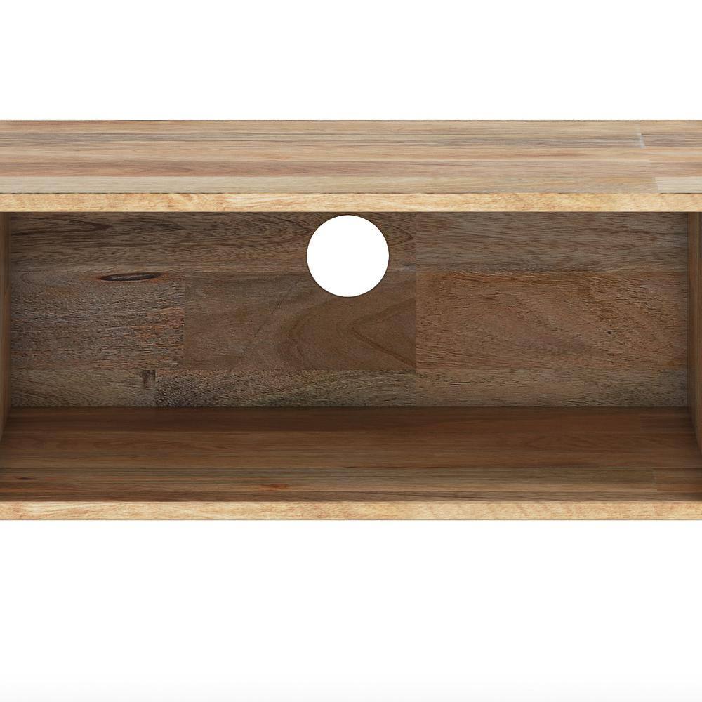 Hunter 68" Natural Mango Wood TV Stand with Black Metal Legs