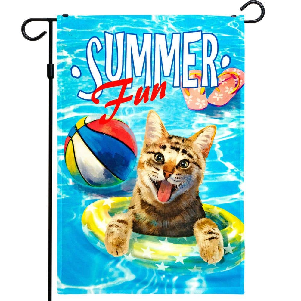 1 ft. x 1.5 ft. Polyester Summer Fun with Cat in Pool 2-Sided Garden Flag Printed Blockout price history on PriceWatchPro