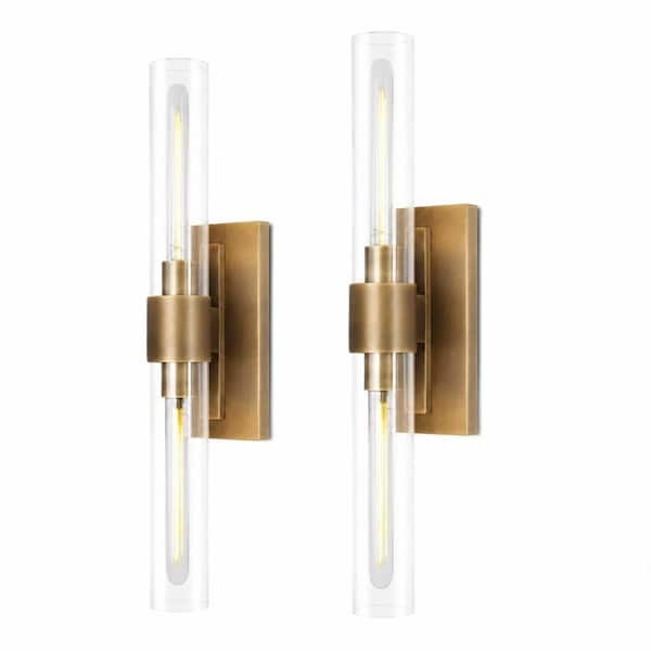 28.5 in Black Linear Crystal Standard Light Bulb Fixture Wall Sconce for Bathroom Hallway and Living Room