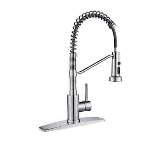 Single-Handle Pull Down Sprayer with Kitchen Faucet Kitchen Sink Faucet in Brushed Nickel