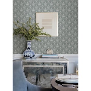 Blue Frances Blue Fishscale Wallpaper Sample