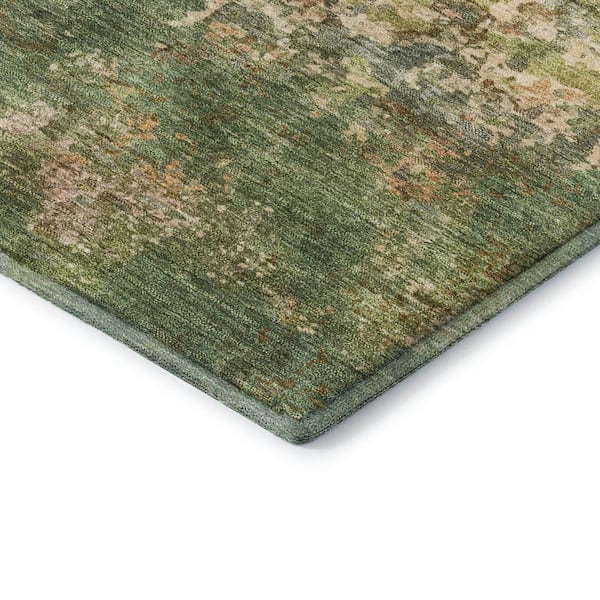 Mayfield Premium Machine Washable Abstract AMF2166 Aloe 9 ft. x 12 ft. Area Rug