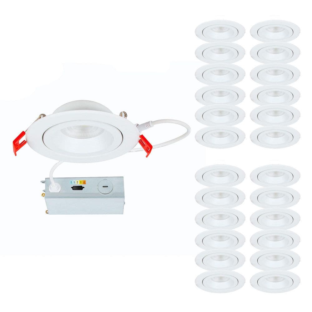 Lotos 4 in. Adjustable CCT New Construction/Remodel IC Rated Indoor/Outdoor Integrated LED Recessed Light Trim (24-Pack) price history on PriceWatchPro
