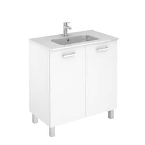 Logic 31.5 in. W x 18.0 in. D x 33.0 in. H Bath Vanity in Glossy White with Vanity Top and Ceramic White Basin