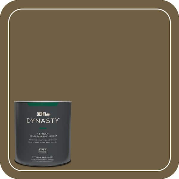 BEHR DYNASTY 1 qt. #360F-7 Olive Shadow Semi-Gloss Exterior Stain-Blocking Paint & Primer