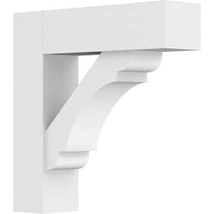 3 in. x 14 in. x 14 in. Olympic Bracket with Block Ends, Standard Architectural Grade PVC Bracket