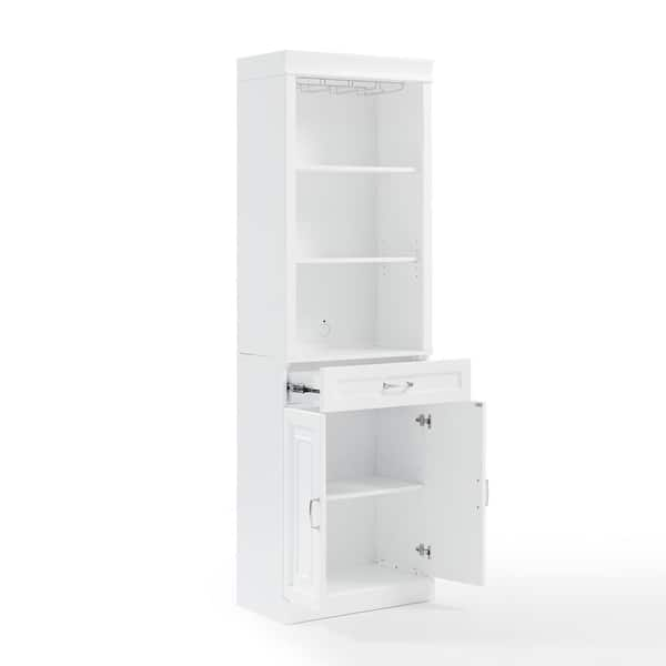 Tall white bar online cabinet