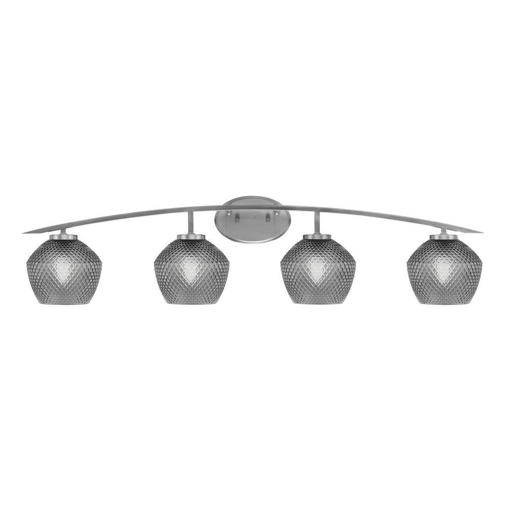 Siena 40 in. 4-Light Graphite Vanity-Light Graphite with 6 in. Smoke Textur
