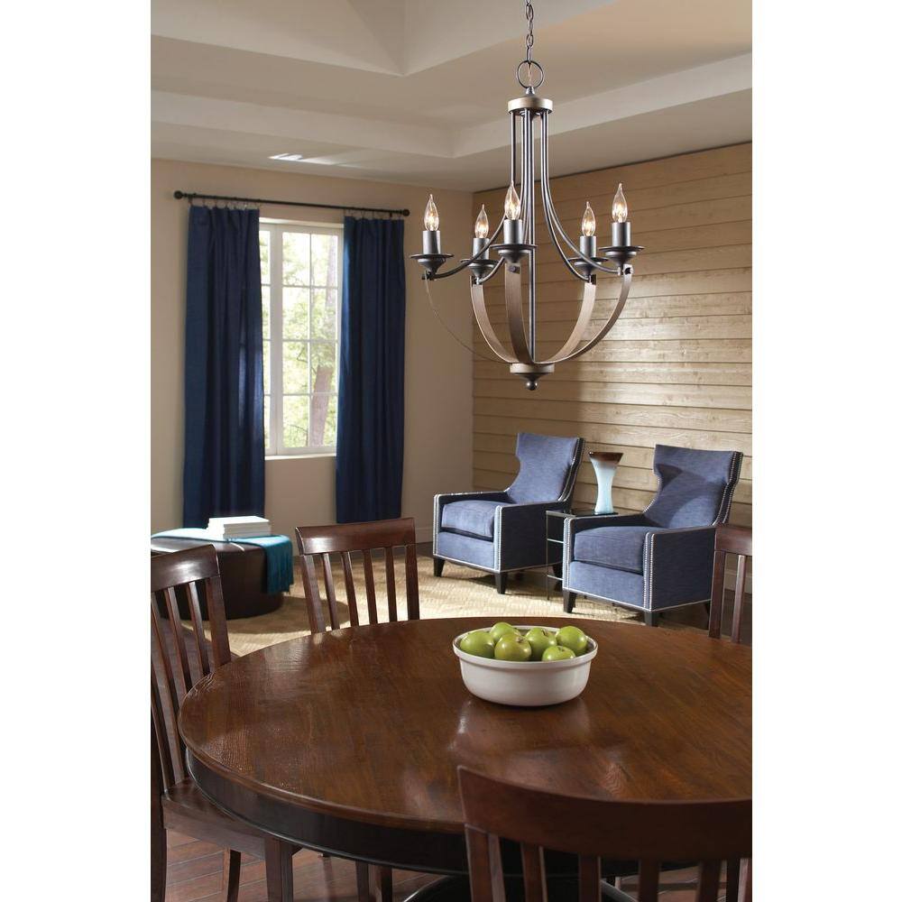 Stardust Black 5-Light Incandescent Candle Chandelier