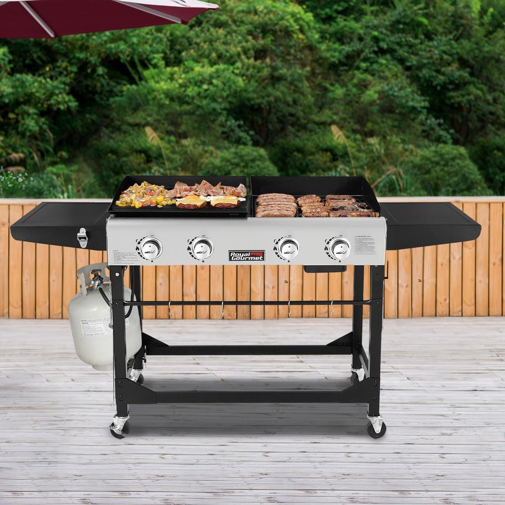 Royal Gourmet 66" Stainless Steel Propane Gas Grill with Side Burner