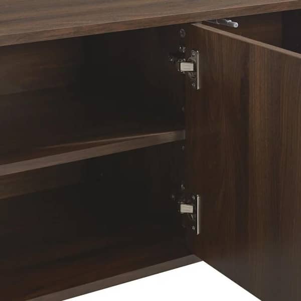 Edwin's Choice Dark Walnut 75 in. TV Stand Fits TVs up to 85 in