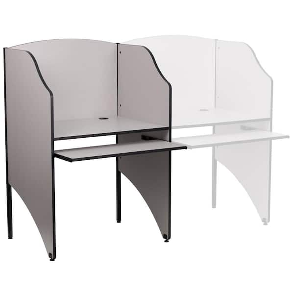Flash Furniture Kevin 24.4" x 32.6" Nebula Grey Finish Study Carrel Desk