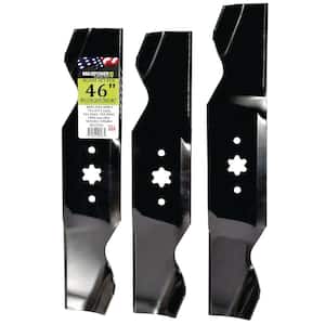 3 Blade Set for Many 46 in. Cut MTD, Cub Cadet, Troy-Bilt Mowers Replaces OEM #'s 742-0542 and 942-0542