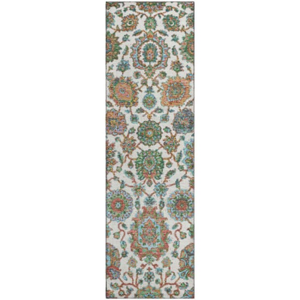 Mayfield Premium Machine Washable Abstract AMF2187 Coral 2 ft. x 7 ft. Runner Rug