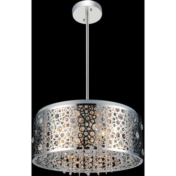 CWI Lighting Bubbles 7 Light Drum Shade Chandelier With Chrome Finish
