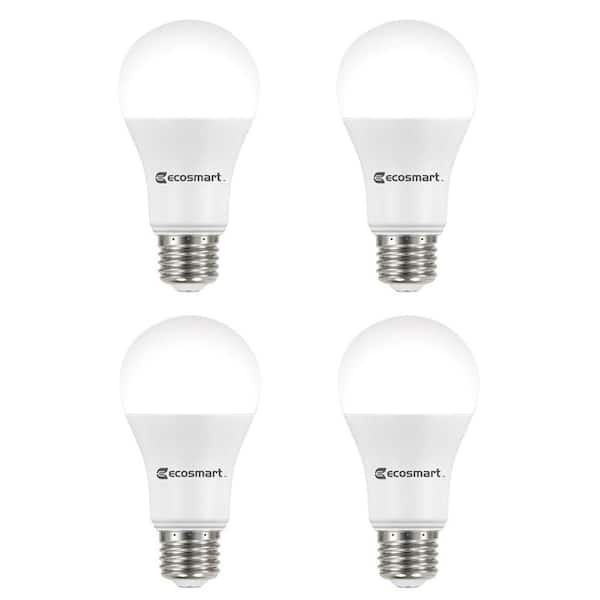 EcoSmart 100-Watt Equivalent A19 Dimmable ENERGY STAR LED Light Bulb Soft White (4-Pack)