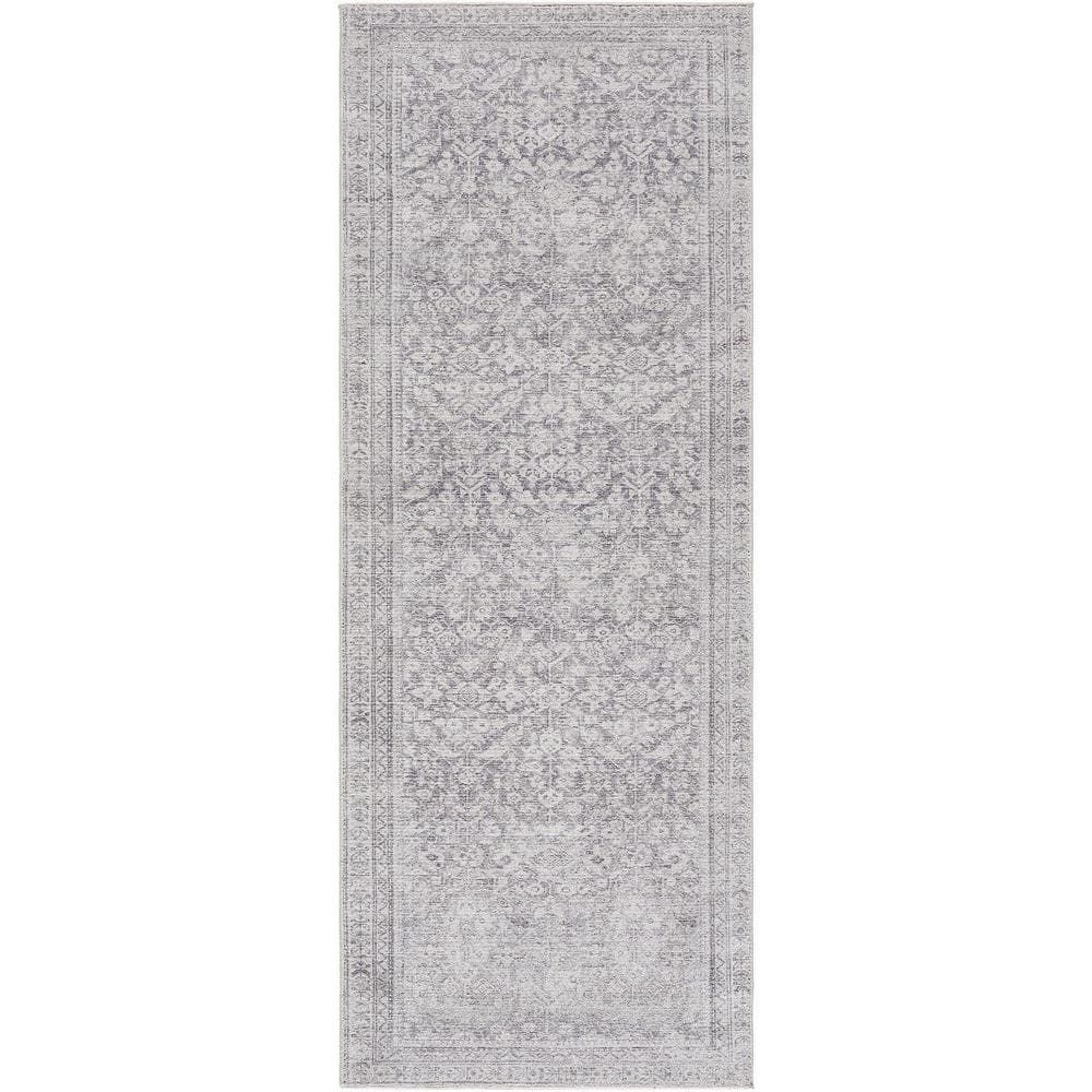 Galey Alix x  Collins Avenue IV Vintage Damask Area Rug, 2'7 in. x 7'3 in. (3' x 8'), Gray price history on PriceWatchPro
