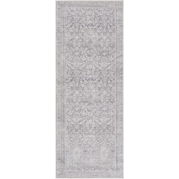 Livabliss Galey Alix x Livabliss Collins Avenue IV Vintage Damask Area Rug, 2'7 in. x 7'3 in. (3' x 8'), Gray