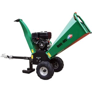 6 in 15 HP 420cc Gas Powered Self-Feeding Commercial Gas Powdered Wood Chipper with Dual Reversible Double Edge Blades