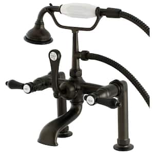 Heirloom 3-Handle Deck-Mount Clawfoot Tub Faucets with Hand Shower in Oil Rubbed Bronze