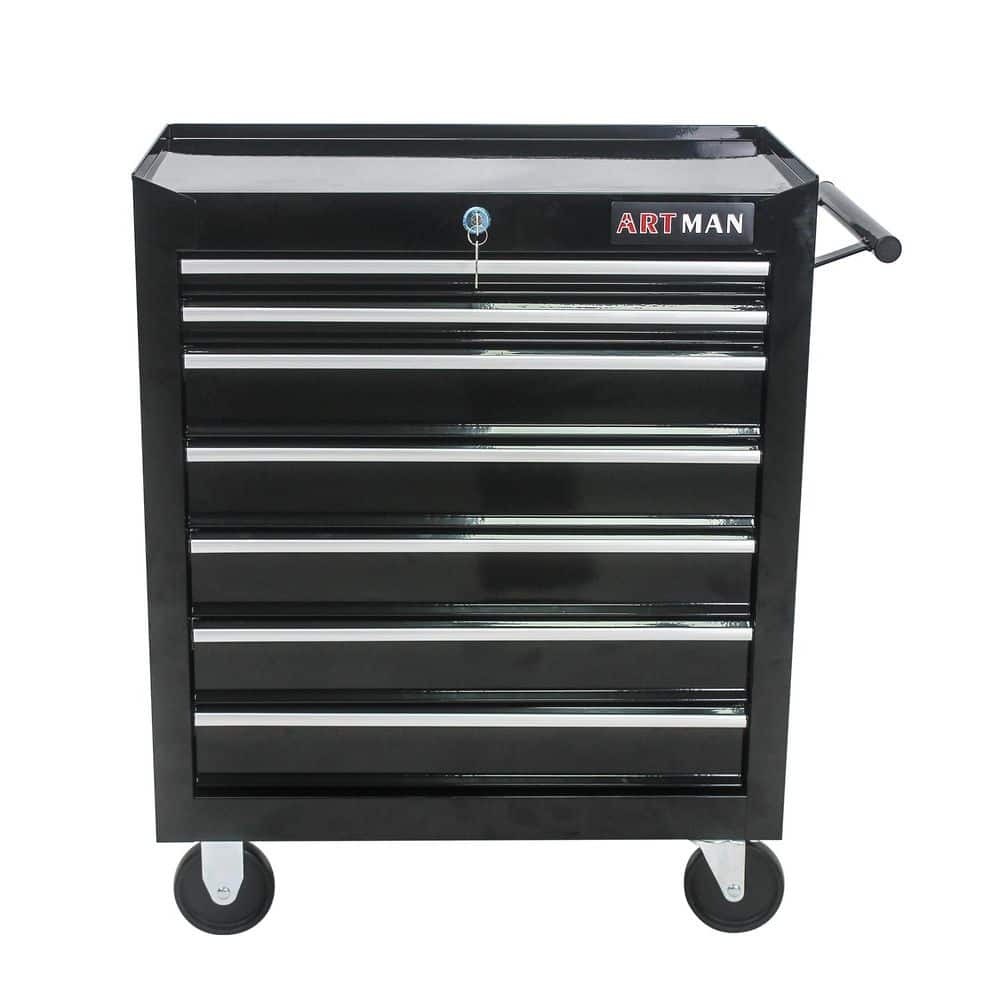 Heavy Duty 24.2 in. W x 13 in. D 7-Drawer Black Steel Rolling Tool Cabinet price history on PriceWatchPro