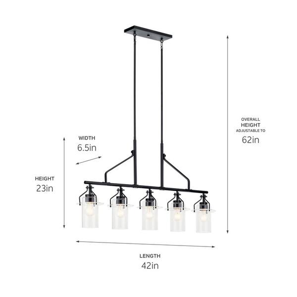 Kichler Everett 5-Light Black Industrial Chandelier