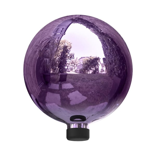 Outdoor Electric Purple Glass Gazing Globe, 10 in. Diameter, Purple