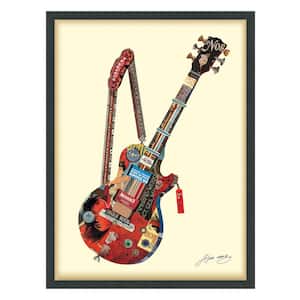 "Electric Guitar" Dimensional Collage Framed Graphic Art Under Glass Wall Art, 25 in. x 33 in.