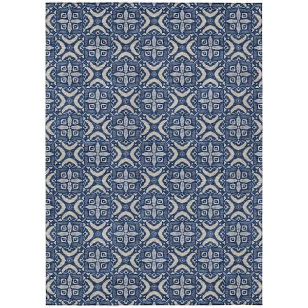 Chantille Machine Washable Indoor/Outdoor Abstract ACN2924 Navy 3 ft. x 5 ft. Area Rug