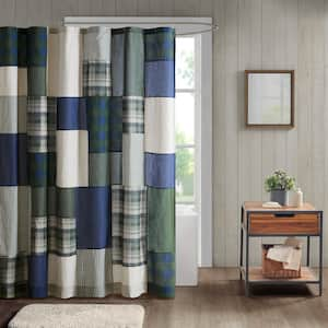 Mill Creek 72 in. W x 72 in. L Cotton in Green Shower Curtain