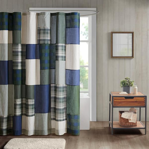 Mill Creek 72 in. W x 72 in. L Cotton in Green Shower Curtain