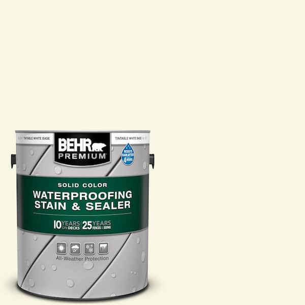 BEHR PREMIUM 1 gal. #P300-1 Lemon White Solid Color Waterproofing Exterior Wood Stain and Sealer