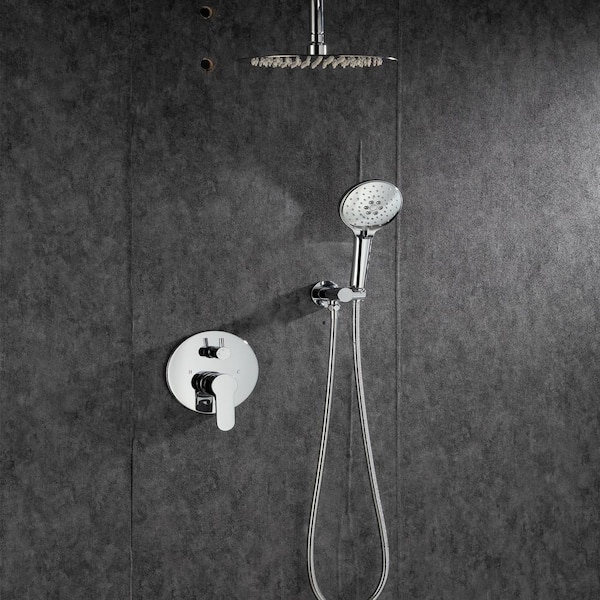 Juno Black Square 16 Inches Water Rainfall Shower Head with Mixer