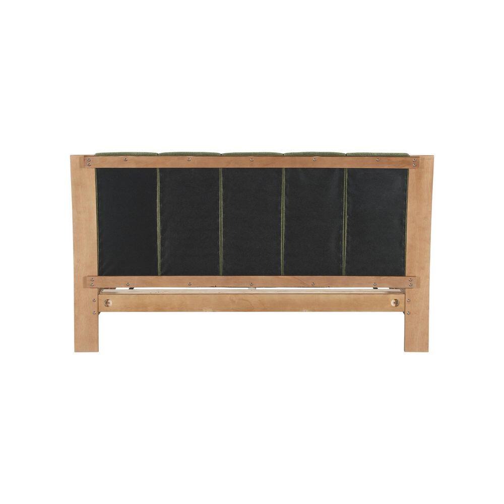 Ralph Modern Black+White Wood Frame Queen Size Platform Bed with Upholstered Headboard - thumbnail 3