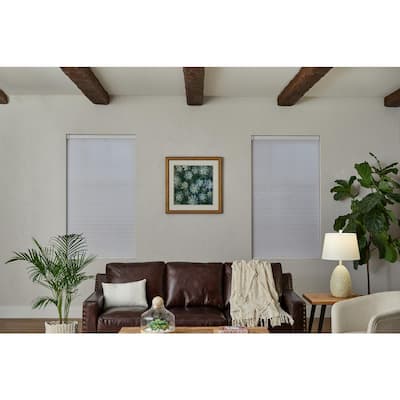 White Cordless Blackout Cellular Shade - 34 in. W x 48 in. L (Motorization Compatible)