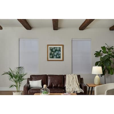 White Cordless Blackout Cellular Shade - 34 in. W x 72 in. L (Motorization Compatible)