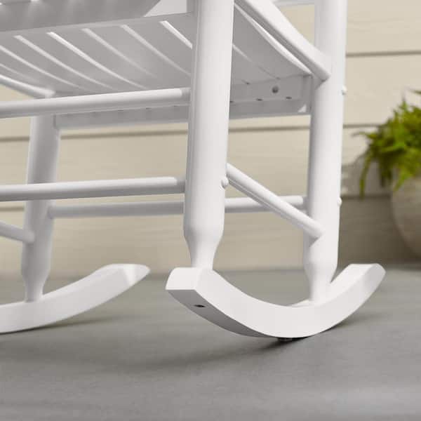 Hampton Bay Patio White Wood Outdoor Rocking Chair Rocker-04 - The Home ...