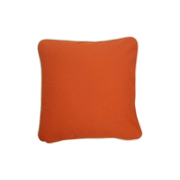 CB Station Orange Solid Cotton 16 in. x 16 in. Throw Pillow