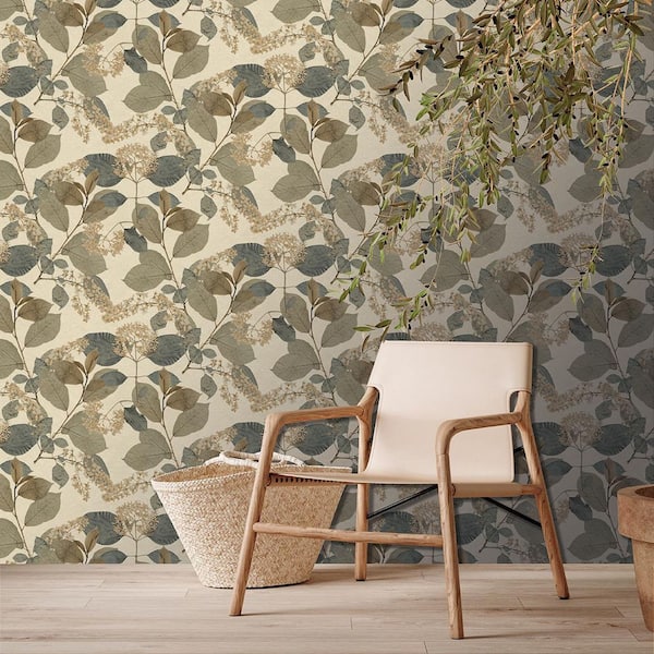 Castanum Bloom Blue Beige Wallpaper