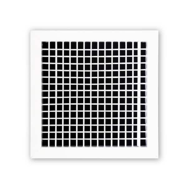 ACLAMINAIRE 12 in. x 12 in. Aluminum Adjustable Double Fin Wall Register in White