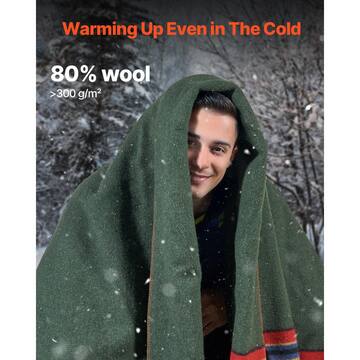 VEVOR Wool Camping Blanket Large King Warm Stadium Blanket 64 in. x 88 in. (80% Wool) Texture Multicolor LYTWLYMHFPP3SJS97V0