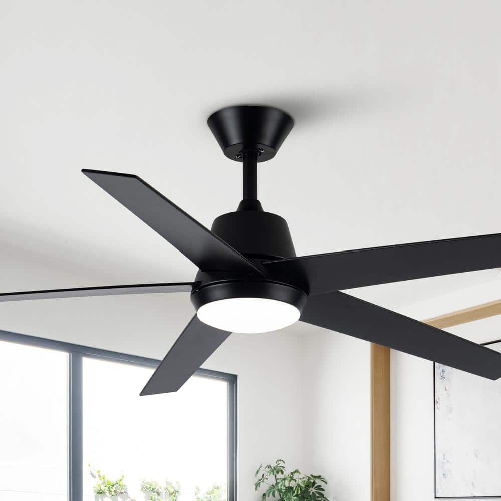 Vaczon 52 in. Integrated LED Indoor Matte Black Ceiling Fan with